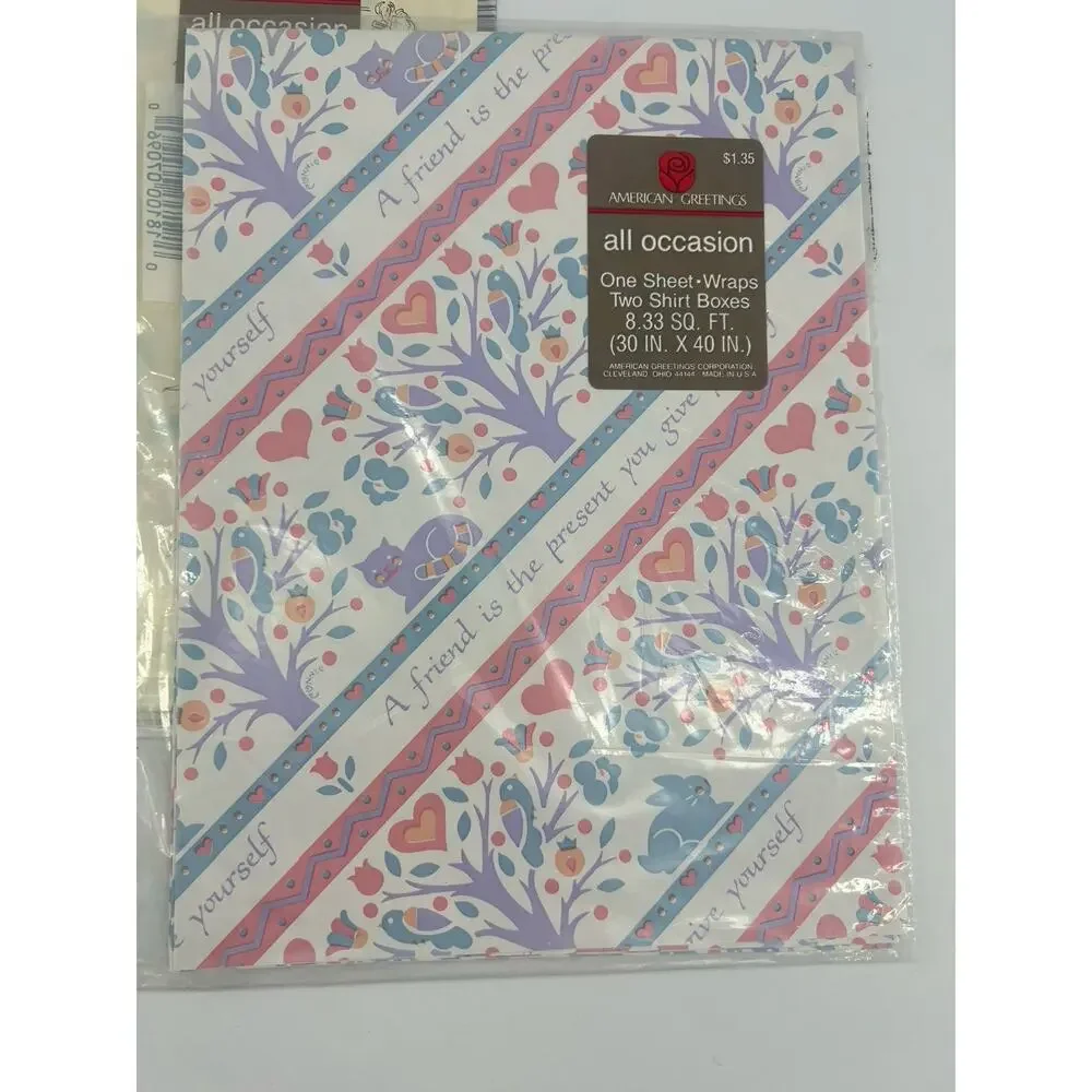 Vintage American Greetings Wrapping Paper Sheets (13) All Occasion Gift New